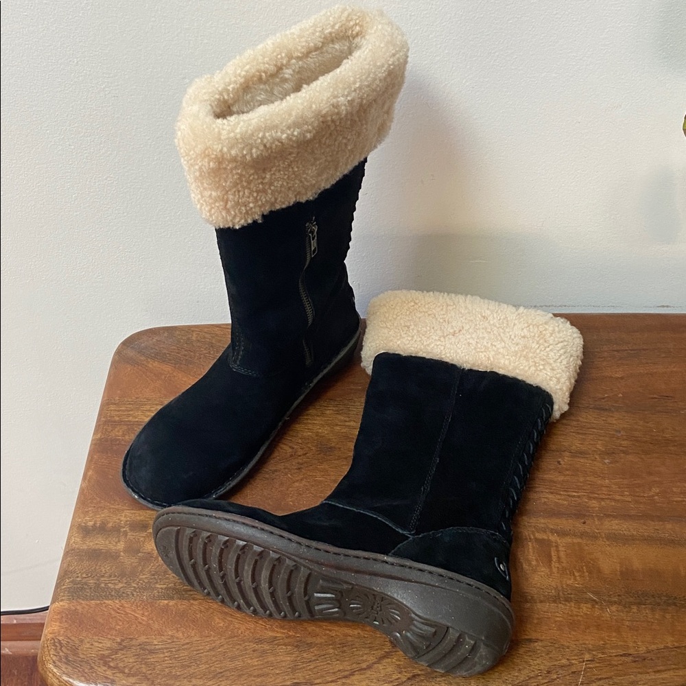 UGG Black and Tan Winter Boots